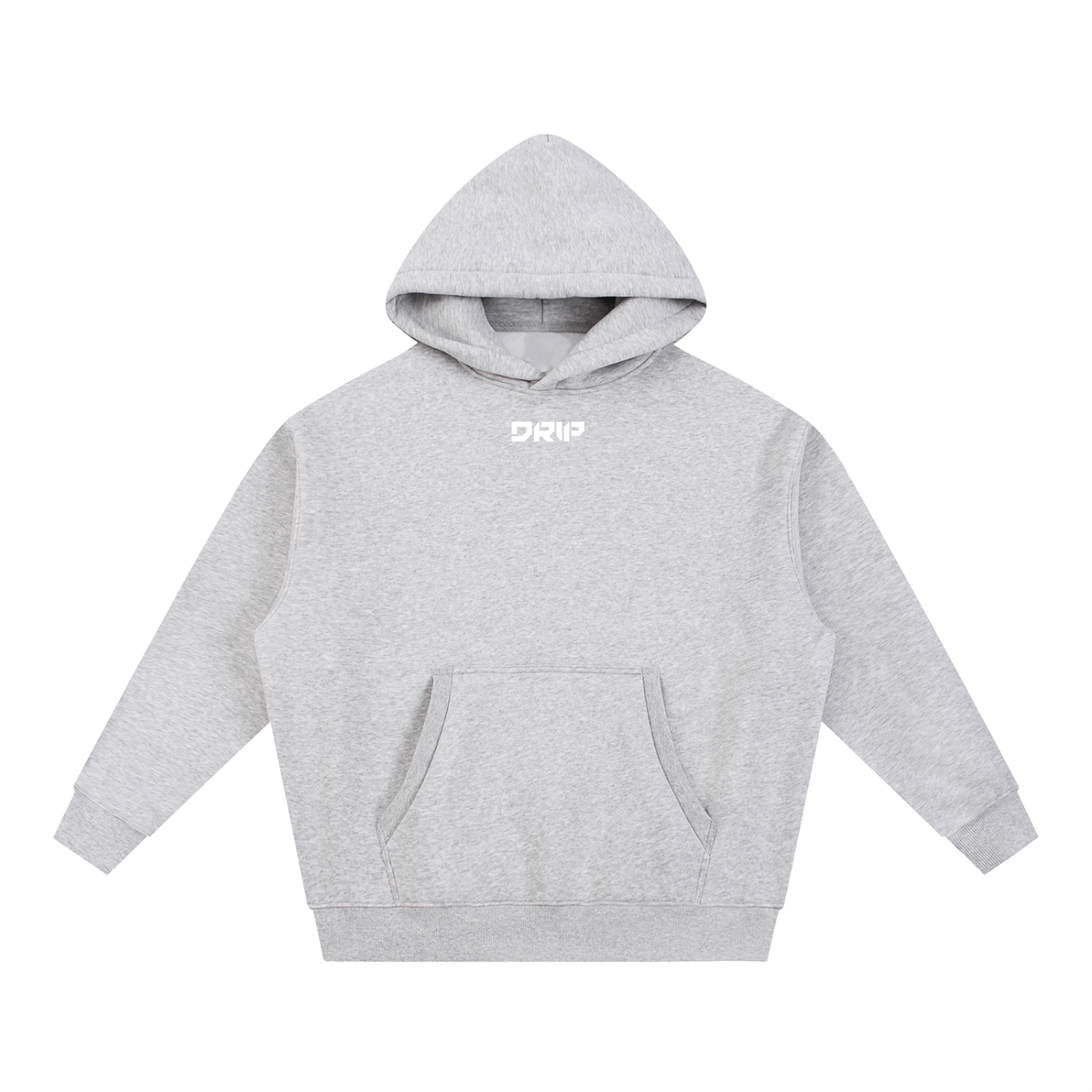 DRIP GREY Oversized Boxy Fit Fleece Hoodie