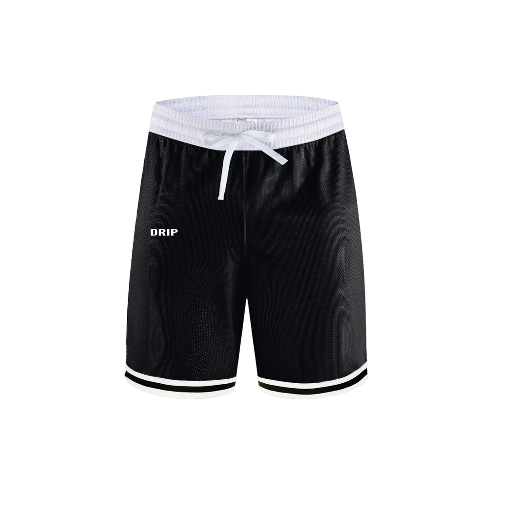 DRIP BLACK Classic Stripe Trim Basketball Shorts