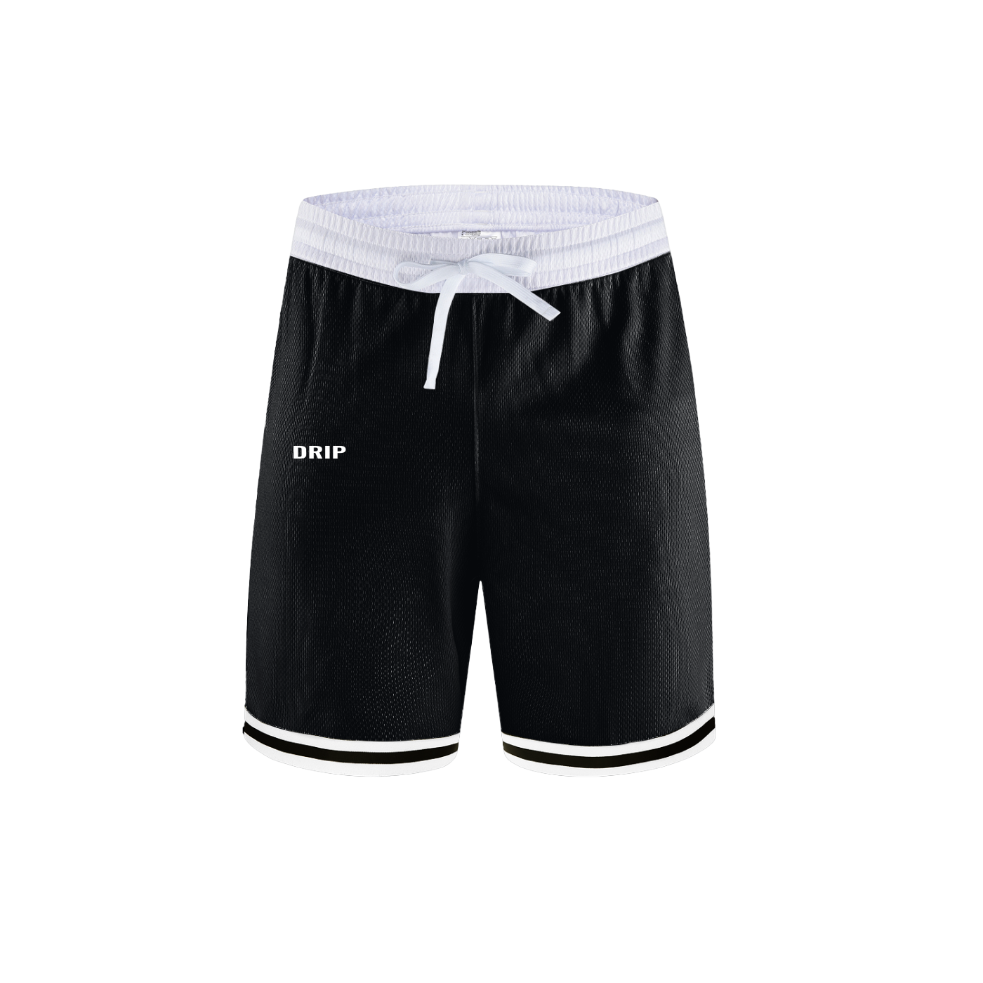 DRIP BLACK Classic Stripe Trim Basketball Shorts
